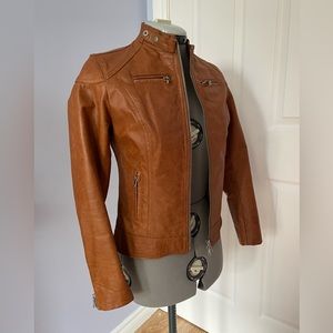 Brown Leather Racing Jacket